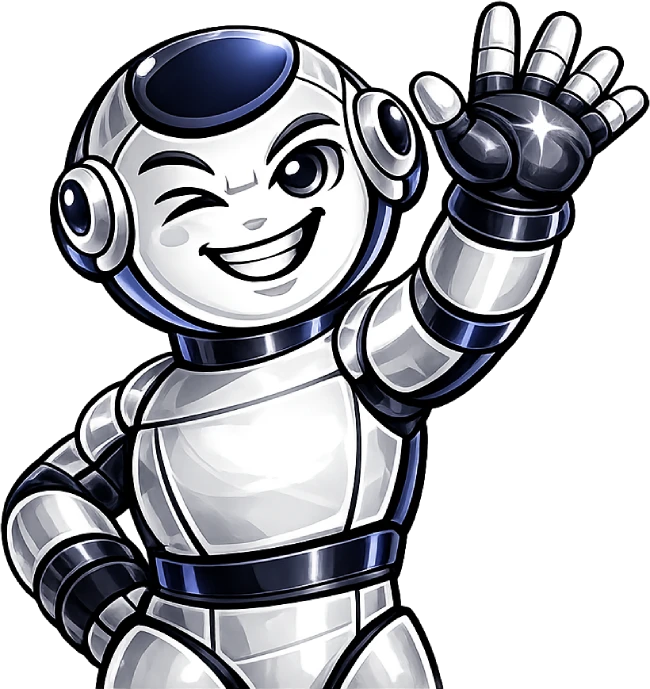 Makrosas mascot waving hello
